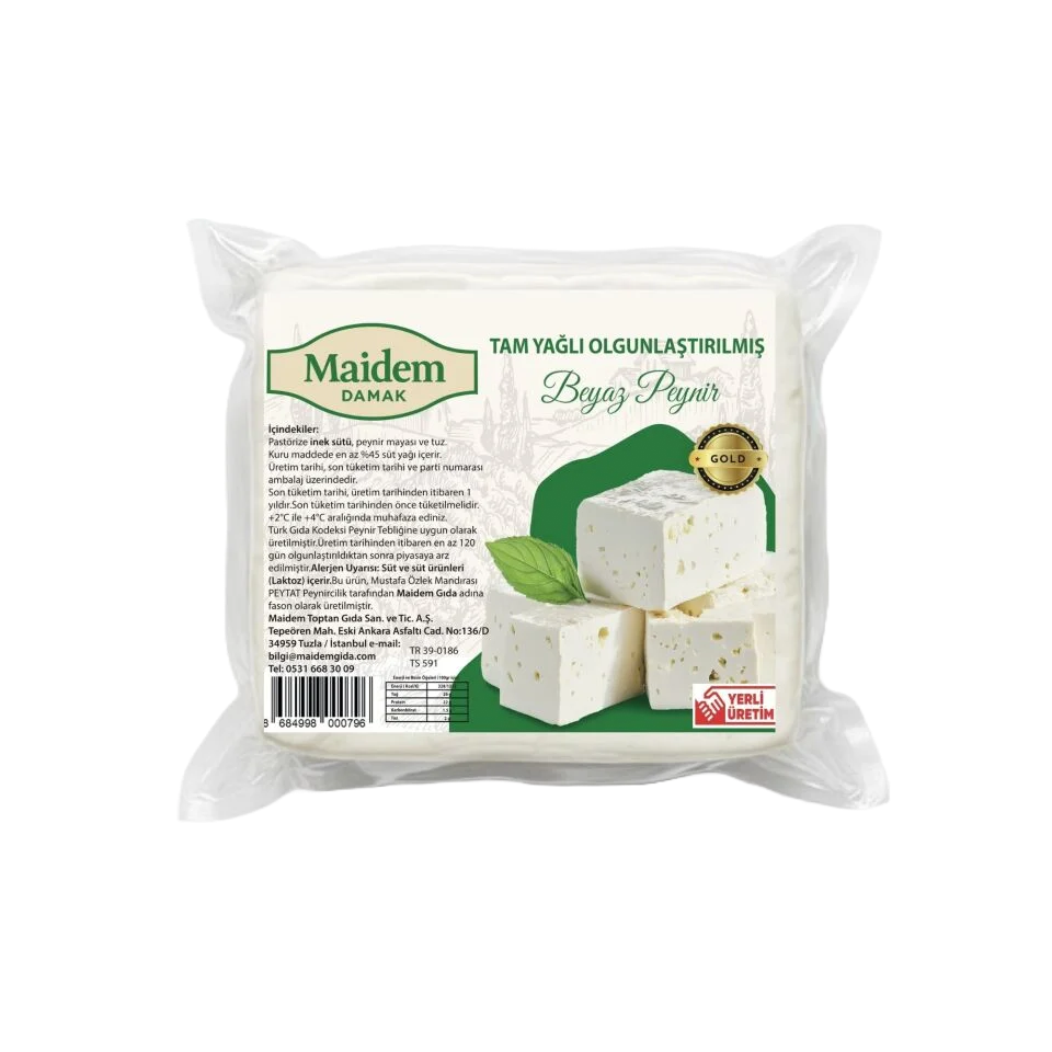 Maidem Damak Tam Yağlı Olgunlaştırılmış Beyaz Peynir – GOLD 1 Kg