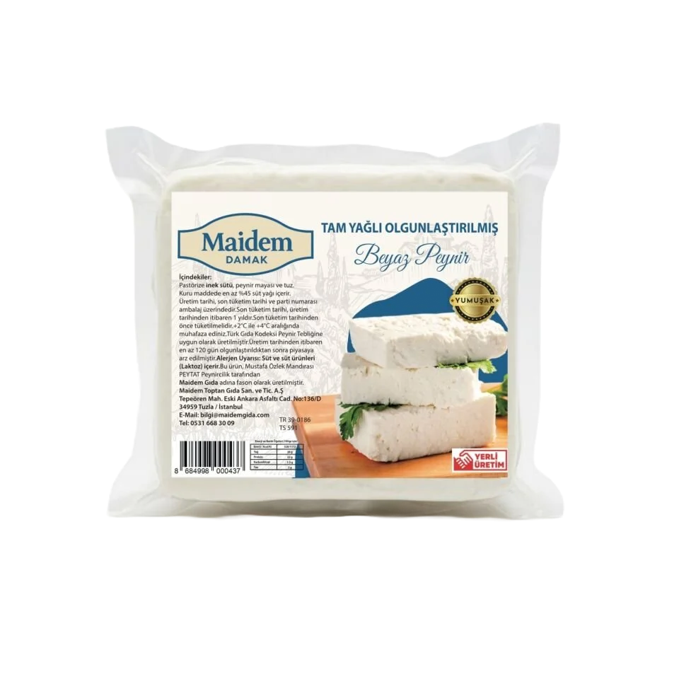 Maidem Damak Tam Yağlı Olgunlaştırılmış Yumuşak Beyaz Peynir 1 Kg